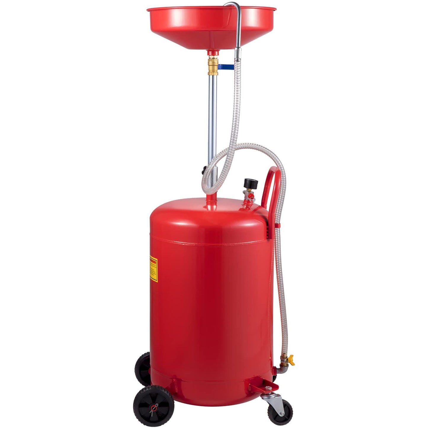 VEVOR Waste Oil Drain Tank 20 Gallon Portable Oil Drain Air Operated Drainer Oil Change, Oil Drain Container, Fluid Fuel Transfer Drainage Adjustable Funnel Height, with Wheel For Easy Oil Removal VEVOR