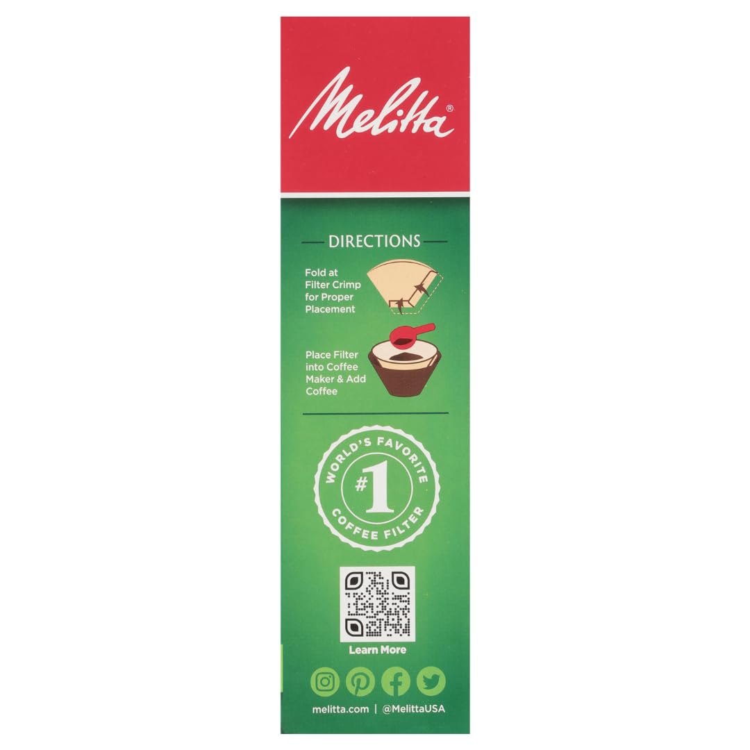 MELITTA Natural Brown #4 Cone Filters, Cone Coffee Filters, Replacement Filters, Coffee Maker Filters, Natural Brown, 6 Package of 100 Count filter