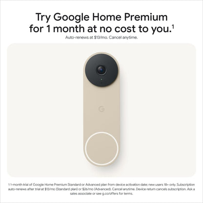 Google Nest Doorbell (Wired, 3rd gen)- 2K Video and Gemini - Linen 🍁 All In One Marketplace Canada