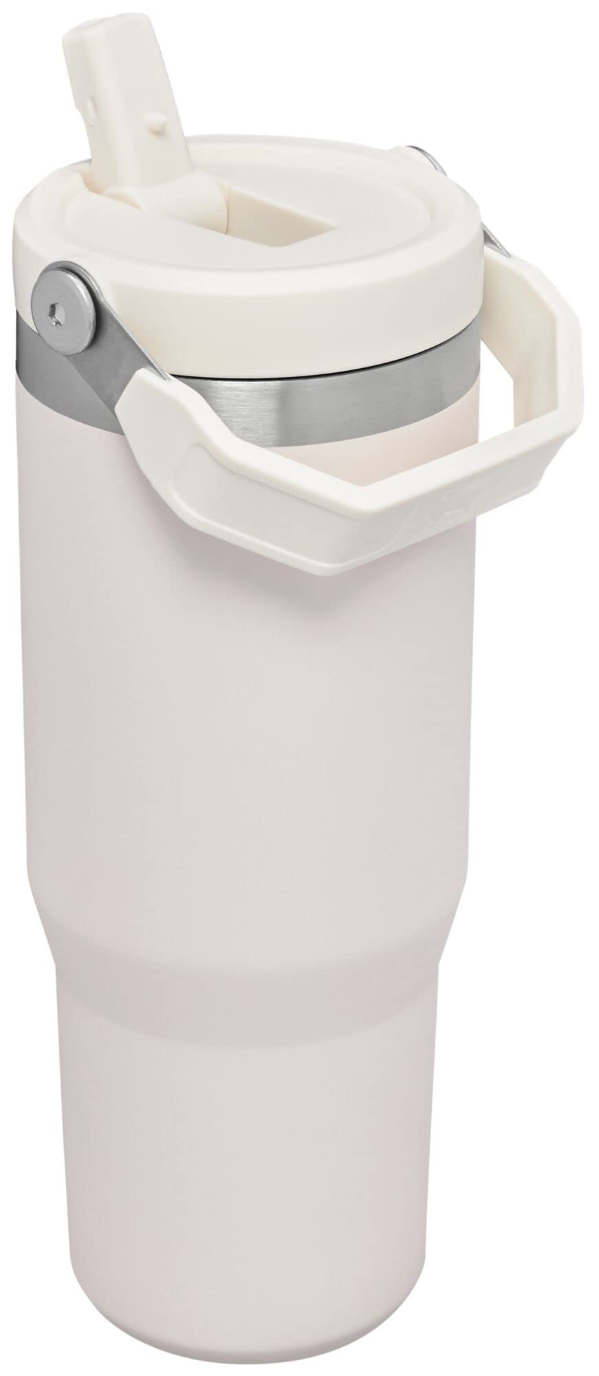 STANLEY IceFlow Flip Straw Tumbler with Handle 30 oz | Twist On Lid and Flip Up Straw | Leak Resistant Water Bottle | Insulated Stainless Steel | BPA-Free | Rose Quartz