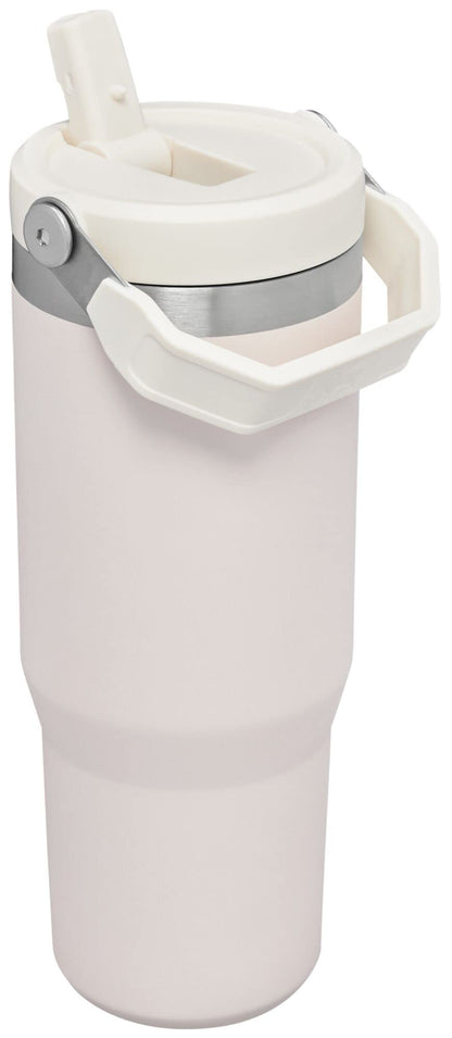 STANLEY IceFlow Flip Straw Tumbler with Handle 30 oz | Twist On Lid and Flip Up Straw | Leak Resistant Water Bottle | Insulated Stainless Steel | BPA-Free | Rose Quartz
