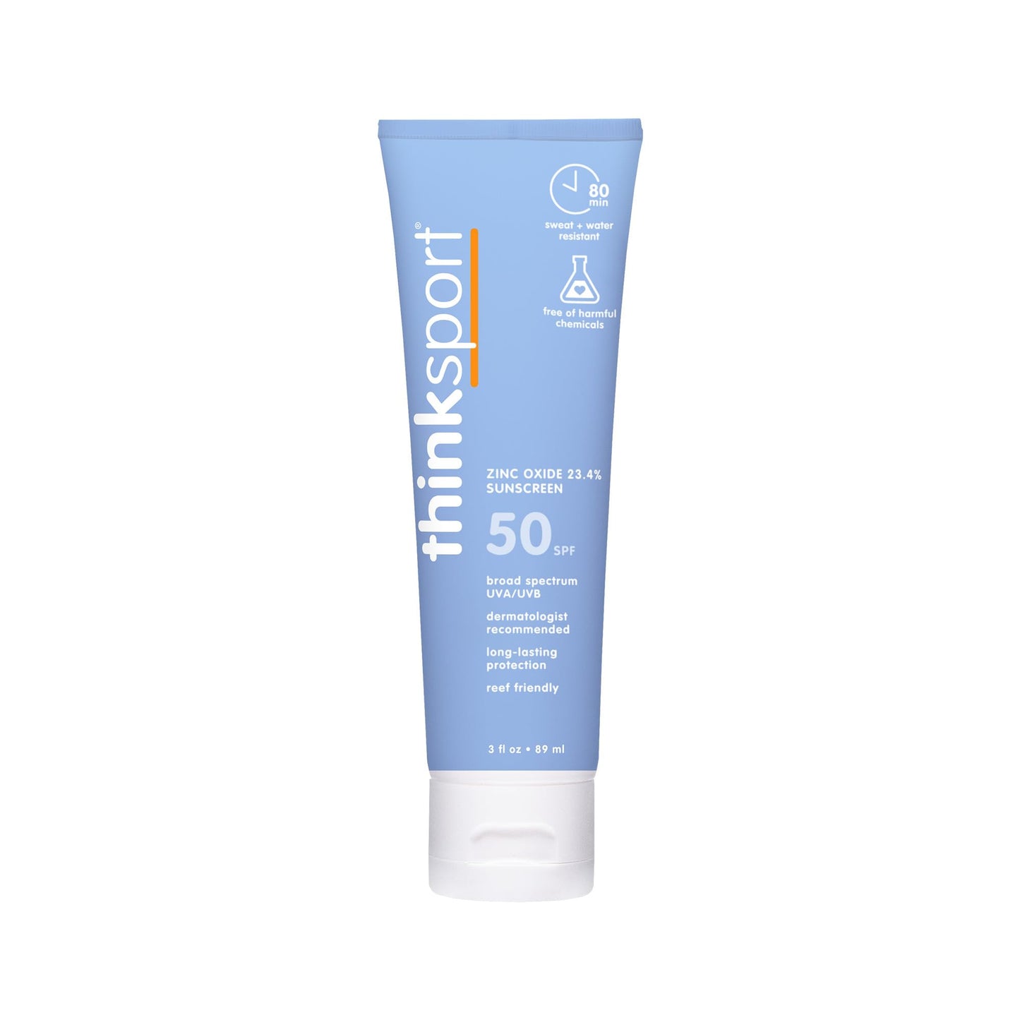 Thinksport SPF 50+ Mineral Sunscreen Lotion, 3oz , White THINK