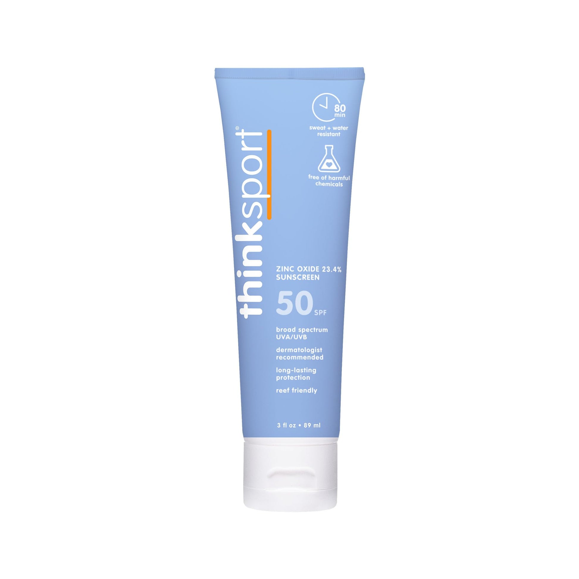 Thinksport SPF 50+ Mineral Sunscreen Lotion, 3oz , White THINK