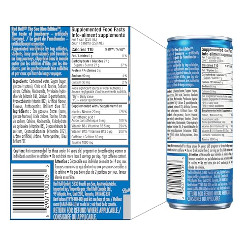 Red Bull Energy Drink Sea Blue Edition, 250ml (24-Pack)
