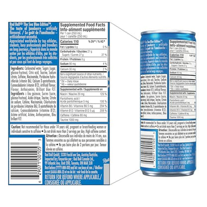 Red Bull Energy Drink Sea Blue Edition, 250ml (24-Pack)