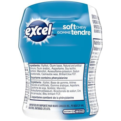 EXCEL, Peppermint Flavoured Sugar Free Soft Chew Gum, 40 Pieces, 6 Bottles