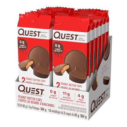 Quest Peanut Butter Cups - High Protein, Low Carb Snack, 11g Protein, 1g Sugar, 12 Pack