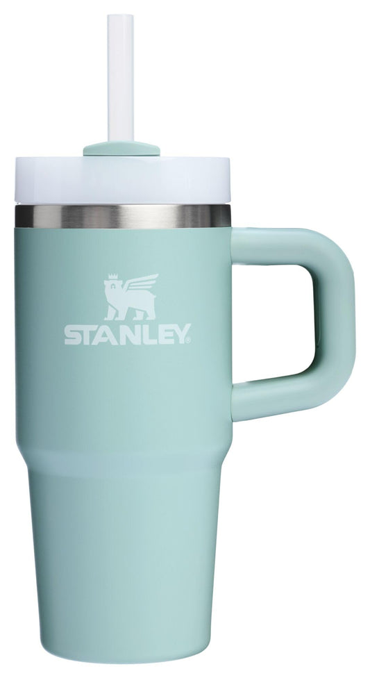 Stanley Quencher H2.0 Tumbler with Handle and Straw 14 oz Flowstate 3-Position Lid Cup Holder Compatible for Travel Insulated Stainless Steel Cup BPA-Free Seafoam