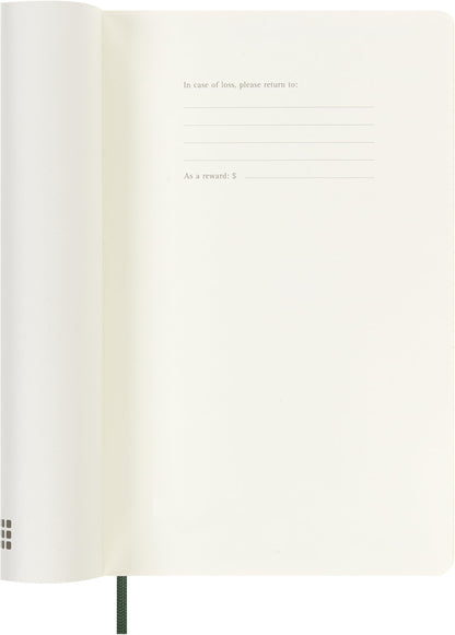 Moleskine Classic 18 Month 2026-2027 Weekly Planner, Soft Cover, Large (5" x 8.25"), Myrtle Green, 208 pages