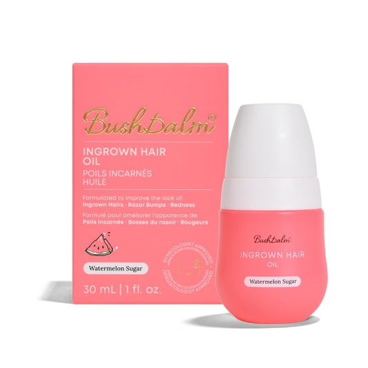 Bushbalm Ingrown Hair Oil - Targets Ingrown Hairs, Razor Bumps and Post Shave Irritation - Soothes and Hydrates Skin, 30 ml - Watermelon Sugar
