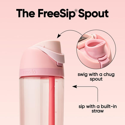 Owala FreeSip Tritan Insulated Stainless Steel Water Bottle with Straw, BPA-Free Sports Water Bottle, Great for Travel, 25 Oz, Rose Quartz Owala
