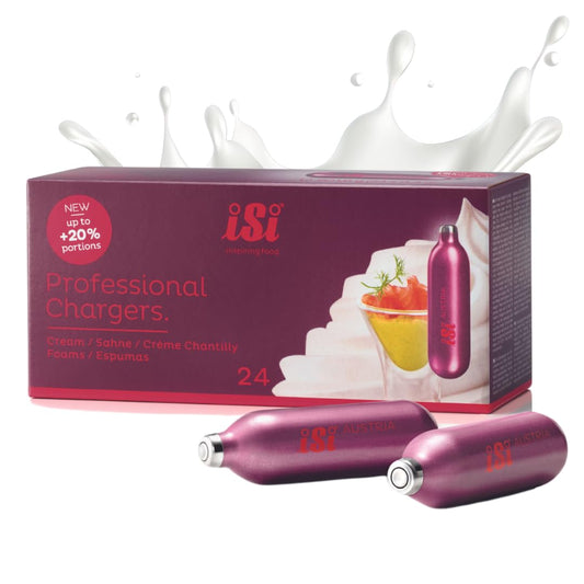 iSi Pro 8.4g Cream Chargers - Pack of 24 - Non-Threaded Cream Whipper Charger Cartridges, Purple 0724 - Available at All In One Marketplace Canada