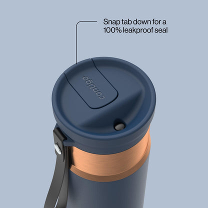 Contigo SnapSeal 16 oz Travel Mug w/Carry Strap | Vacuum-Insulated Stainless Steel for Hot Coffee & Tea or Cold Drinks | Spill-Proof Lid w/Straw Compatibility | BPA & Lead-Free | Dishwasher Safe 🍁 All In One Marketplace Canada