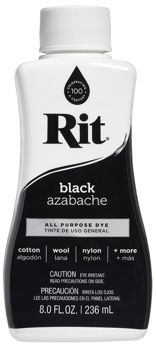 Rit Dye 88150 All Purpose Liquid Dye, Black, 8 Fl Oz - Available at All In One Marketplace Canada
