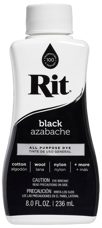Rit Dye 88150 All Purpose Liquid Dye, Black, 8 Fl Oz - Available at All In One Marketplace Canada