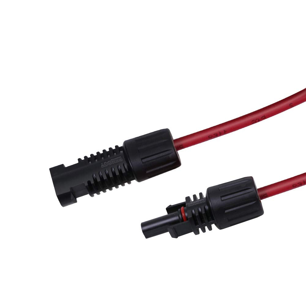 Renogy 20FT 12AWG Solar Panel Extension Cable with Female and Male Connectors, 20Ft. 12AWG, 1 Pair 20' 12 Gauge Red and Black Renogy