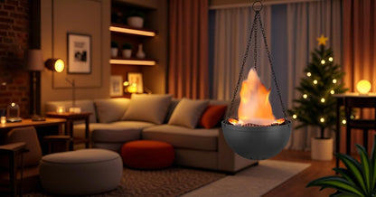 Aspen Creative 61168-02-1, Hanging Fire Flame Light Prop for Halloween, Christmas and Party Decor Black