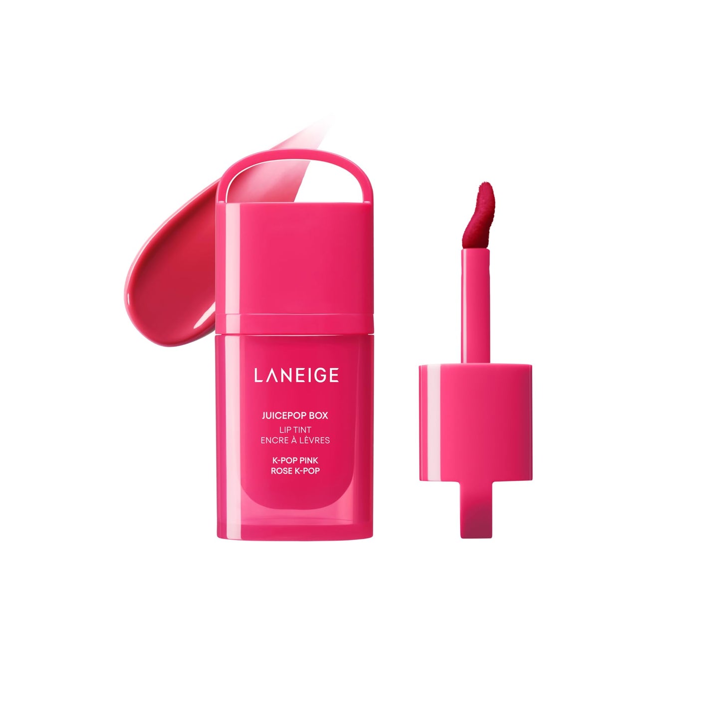 LANEIGE JuicePop Box Lip Tint | Long-Lasting Hydrating Lightweight Tint | Buildable Juicy Color & Nourishing Shine | K-Beauty Lip Essential for Long-Lasting Comfort, K-Pop Pink LANEIGE