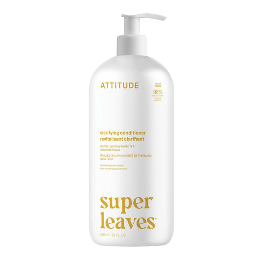 ATTITUDE Revitalisant Clarifiant, Redonne de l'Éclat, Ingrédients d'Origine Naturelle, Démêlant Végalien, Testé Dermatologiquement, Feuilles de Citronnier et Thé Blanc, 946 mL 🍁 All In One Marketplace Canada