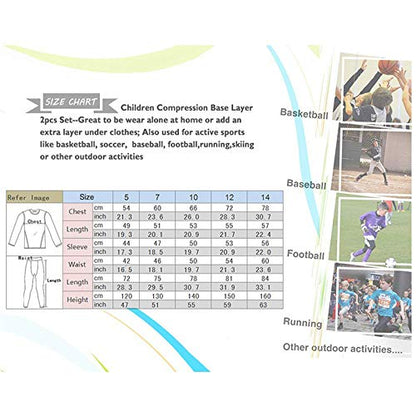 Minghe Boys Hockey Base Layer Moisture Wicking Quick Dry Underwear 2 Pcs 🍁 All In One Marketplace Canada