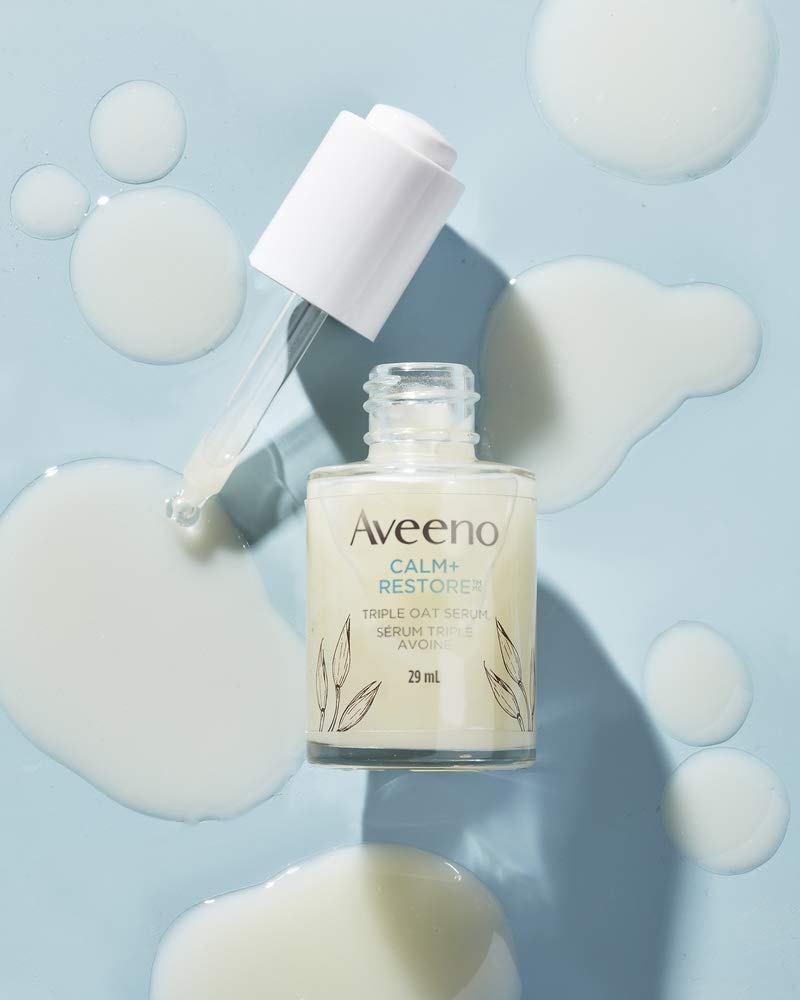 Aveeno Calm + Restore Triple Oat Serum, Dry Sensitive Skin Moisturizer, Oat, Feverfew, Daily Skincare, Fragrance Free, 29-mL 🍁 All In One Marketplace Canada