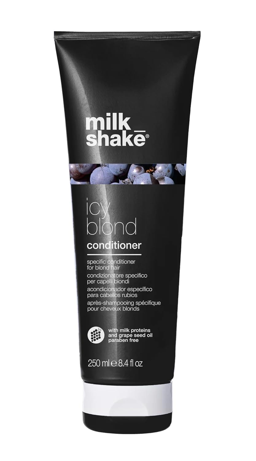 milk_shake Icy Blond Conditioner - Black Pigment Silver Conditioner for Very Light Blond and Platinum Hair, 8.4 Fl Oz (250 ml) milk_shake