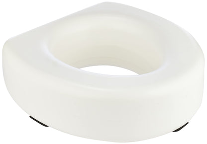 HealthSmart Raised Toilet Seat Riser That Fits Most Standard Bowls for Enhanced Comfort and Elevation with Slip Resistant Pads, 15x15x5, New and Improved,White