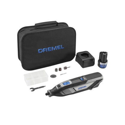 Dremel 8240-5 12V Cordless Rotary Tool Kit with Variable Speed and Comfort Grip - Includes 2AH Battery Pack, Charger, 5 Accessories, Wrench, and Tool Fabric Carry Bag Dremel