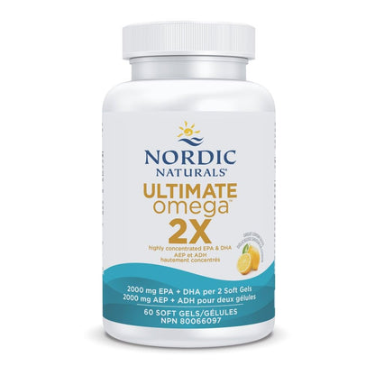 Nordic Naturals Ultimate Omega 2X - Extra Omega-3s Support Heart, Brain Health, 60 Count - Available at All In One Marketplace Canada