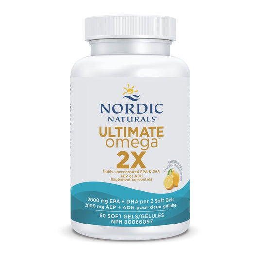 Nordic Naturals Ultimate Omega 2X - Extra Omega-3s Support Heart, Brain Health, 60 Count - Available at All In One Marketplace Canada