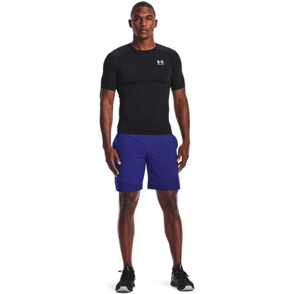 Under Armour mens Armour Heatgear Compression Short-sleeve T-shirt , Black (001)/White , Small Under Armour