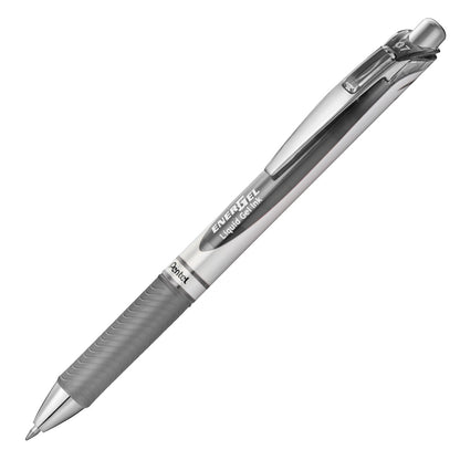 Pentel EnerGel Retractable Liquid Gel Rollerball, 0.7mm Medium Point, 12 Colours Assorted, Box of 12