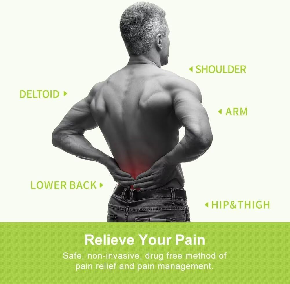 AUVON Dual Channel TENS Unit Muscle Stimulator Machine with 20 Modes, 2" and 2"x4" TENS Unit Electrode Pads - Available at All In One Marketplace Canada