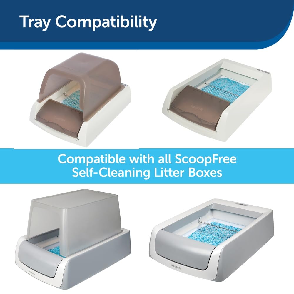 PetSafe ScoopFree Premium Self-Cleaning Cat Litter Box Tray Refills - Disposable - Non-Clumping Crystal Litter - 3-Pack