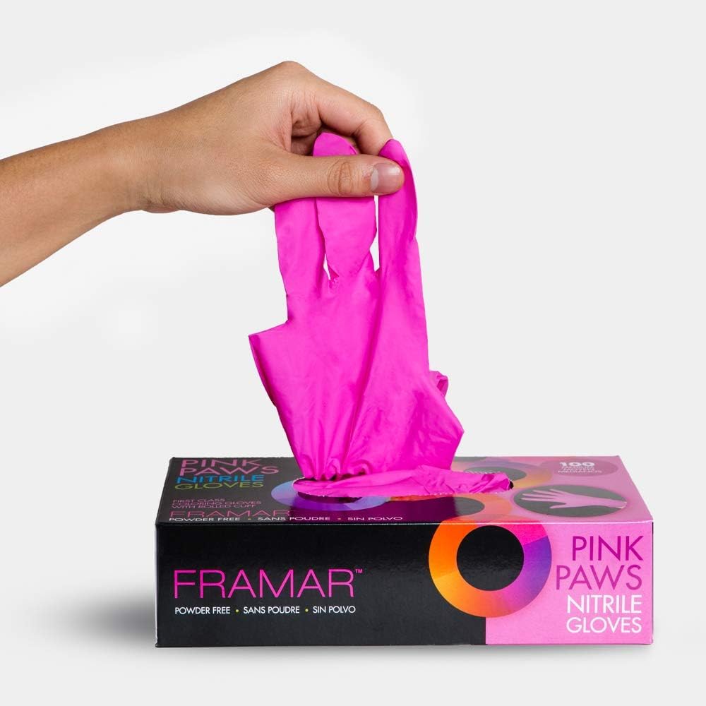 FRAMAR Pink Nitrile Gloves Small – Disposable Gloves Small, Cleaning Gloves, Plastic Gloves Disposable Food Safe, Latex Free Gloves, Gants Nitrile, Gants Jetables, Rubber Gloves
