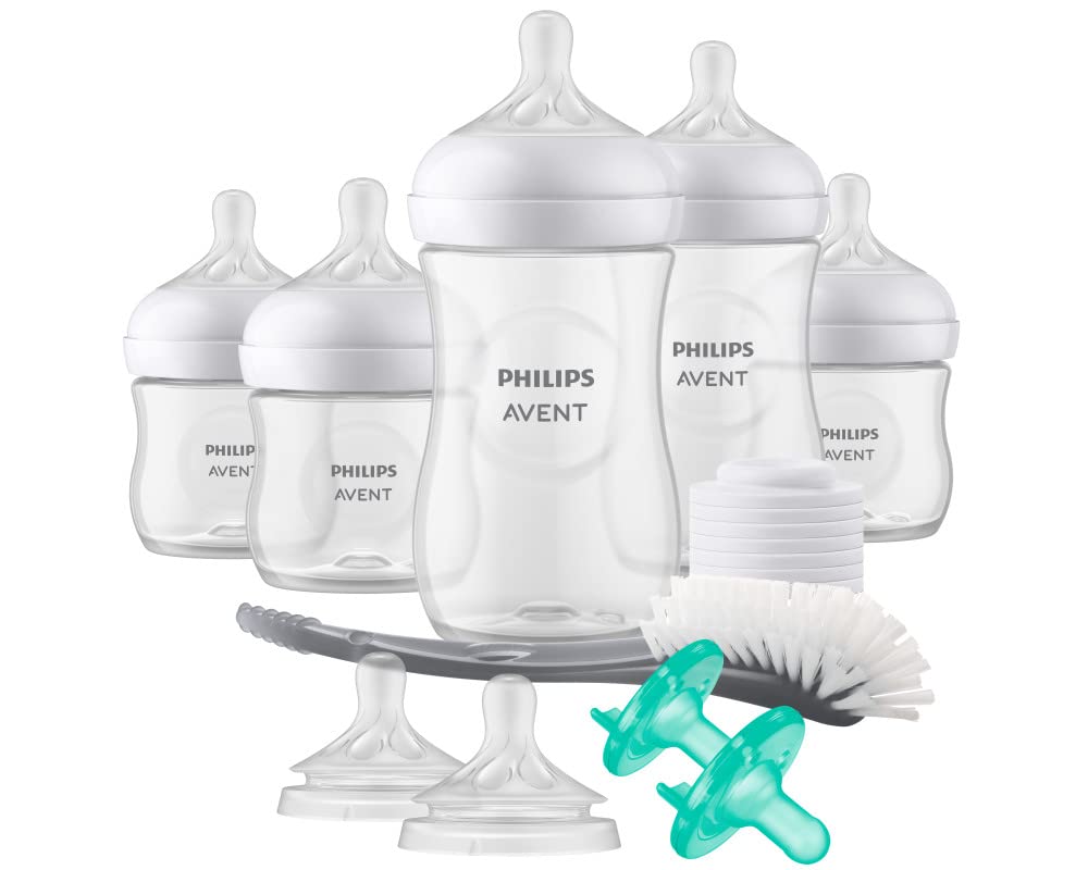 Philips Avent Natural Baby Bottle Newborn Baby Gift Set, SCD838/02, Clear AVENT
