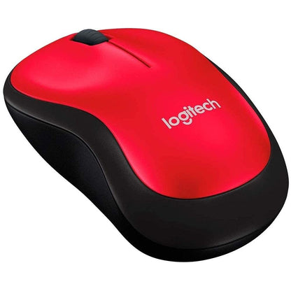 Logitech M185 Compact Ambidextrous Wireless Mouse with Rubber Grips - Red