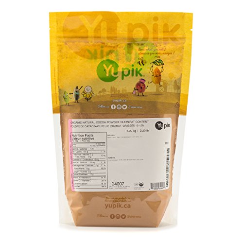 Yupik Organic Natural Cocoa Powder 1kg – Unsweetened, Certified Organic & Gluten-Free