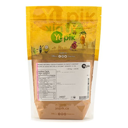 Yupik Organic Natural Cocoa Powder 1kg – Unsweetened, Certified Organic & Gluten-Free