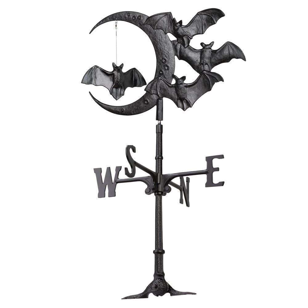 Girouette de toit chauve-souris d'Halloween Whitehall Products, noire