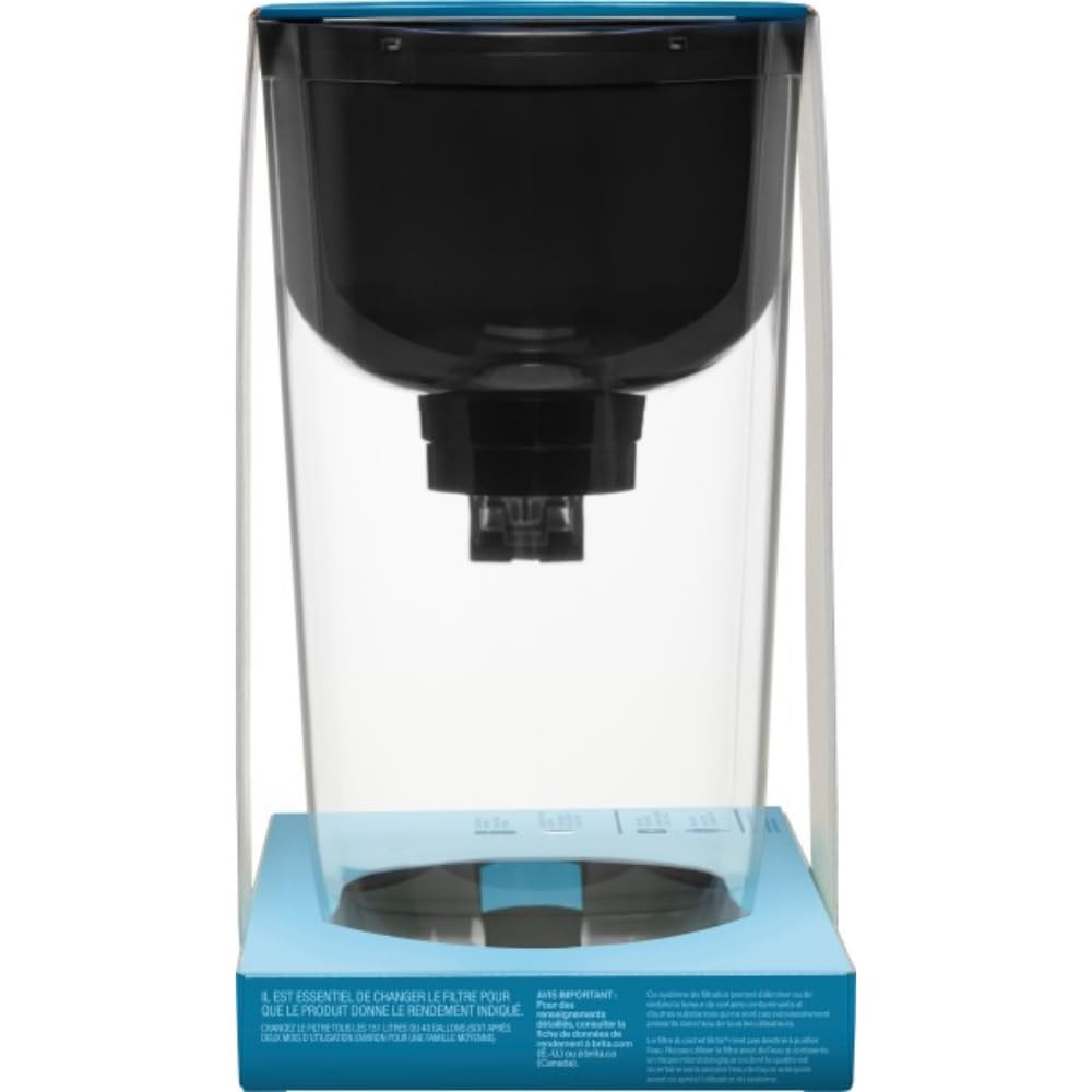 Brita 10 Cup Filter Pitcher with Smart Light Indicator, Reduces Chlorine taste and odour from Tap Water, Filters 151 Litres, Huron, Black