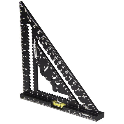 Johnson Level & Tool 1904-0700V 7-1/4" Johnny Square® MACH-1™ Smart Mark™ Rafter Square with Level Vial, Black