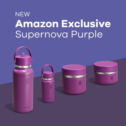 Hydro Flask Food Jar – Insulated Stainless Steel, Snack Travel Container for Hot Food & Soup 12 Oz Supernova Purple