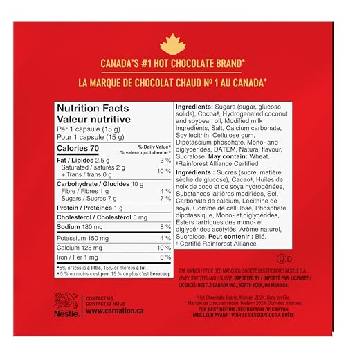 Carnation Rich and Creamy Hot Chocolate K-Cup Pods, 30 Count