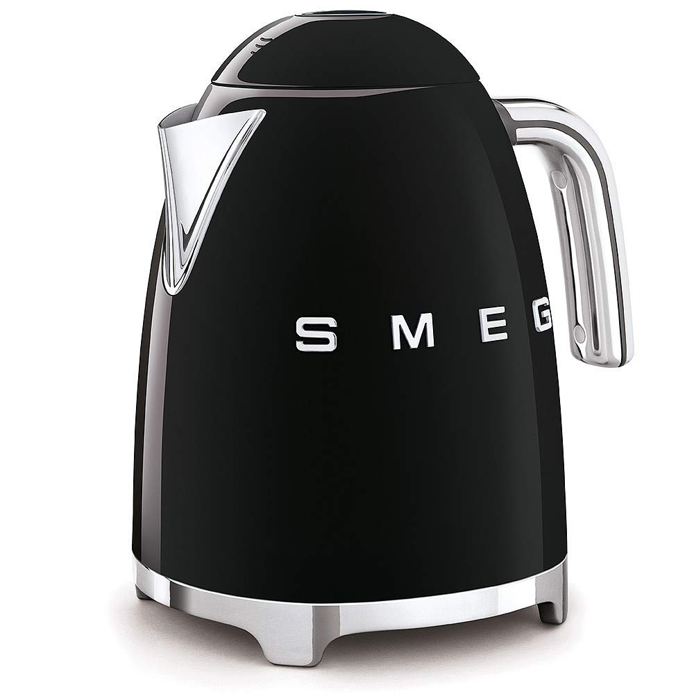 Smeg 50's Retro Style Kettle, 1.7L, 7 Cups, Automatic Shut Off, Black, KLF03BLUS Smeg