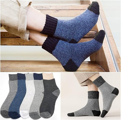 VoJoPi 5 Pairs Warm Wool Socks for Mens, Thermal Cushioned Sport Work Cozy Boot Winter Socks, One size 🍁 All In One Marketplace Canada