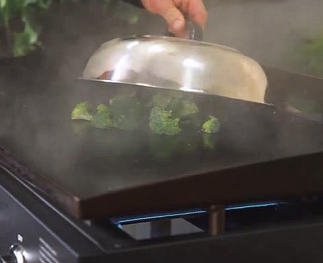 RunTo Griddle Accessories 12 Inch Round Stainless Steel Basting Cover - Cheese Melting Dome and Steaming Cover, Best for Use in Flat Top Griddle Grill Cooking Indoor or Outdoor - Available at All In One Marketplace Canada