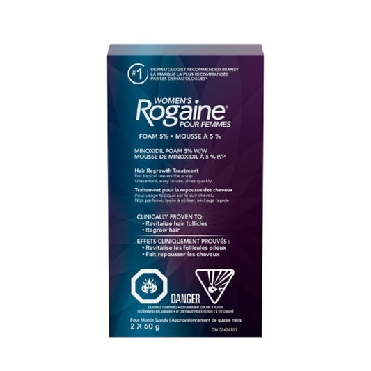 Rogaine Women's Rogaine 5% Minoxidil Foam - Once-a-day Hair Loss & Thinning Treatment, 4 Month Supply, white, 2 Month - Available at All In One Marketplace Canada