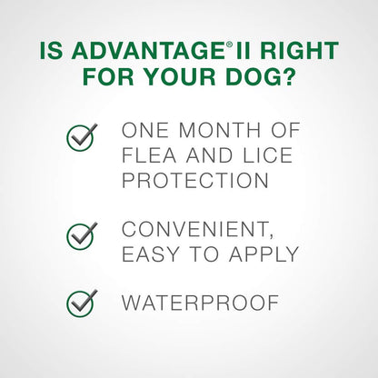 Advantage II Flea Treatment for Medium Dogs weighing 4.6 kg to 11 kg (10 lbs. to 24 lbs.)-2 doses Advantage