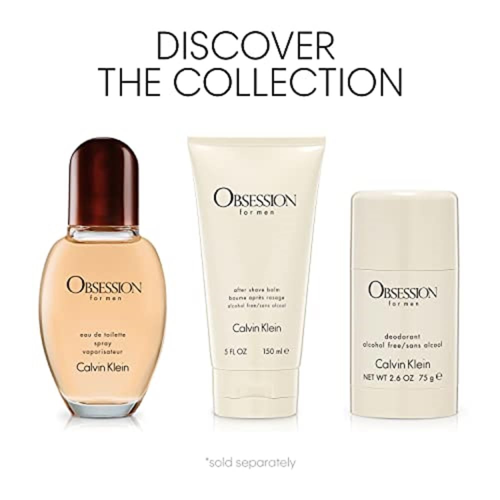Calvin Klein Obsession Eau de Toilette Deodorant Stick for Men 75g - Ambery Fragrance, Top notes: Bergamot, mandarin Calvin Klein